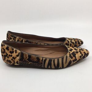 Corso Como Animal Print Pony Hair Hair on Hide Pointy Ballet Flats Size 7M